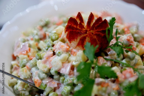 close up of a salad