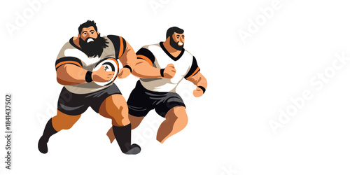 group of football athletes competing on the field artwork, copy space