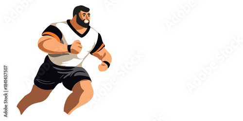 dynamic football athlete promotional banner artwork, copy space