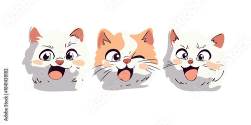 collection of adorable kittens showing various expressions artwork