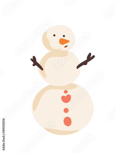festive snowman with carrot nose vector