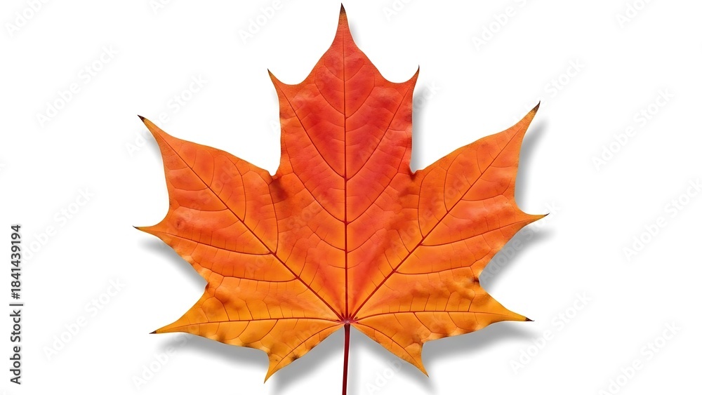 Fototapeta premium Vibrant Maple Leaf in Autumn Colors - Symbol of Fall and Nature's Beauty