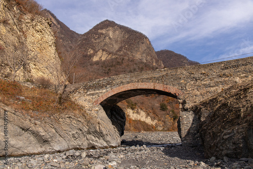 Old Ulu Bridge in Gakh. Azerbaijan.