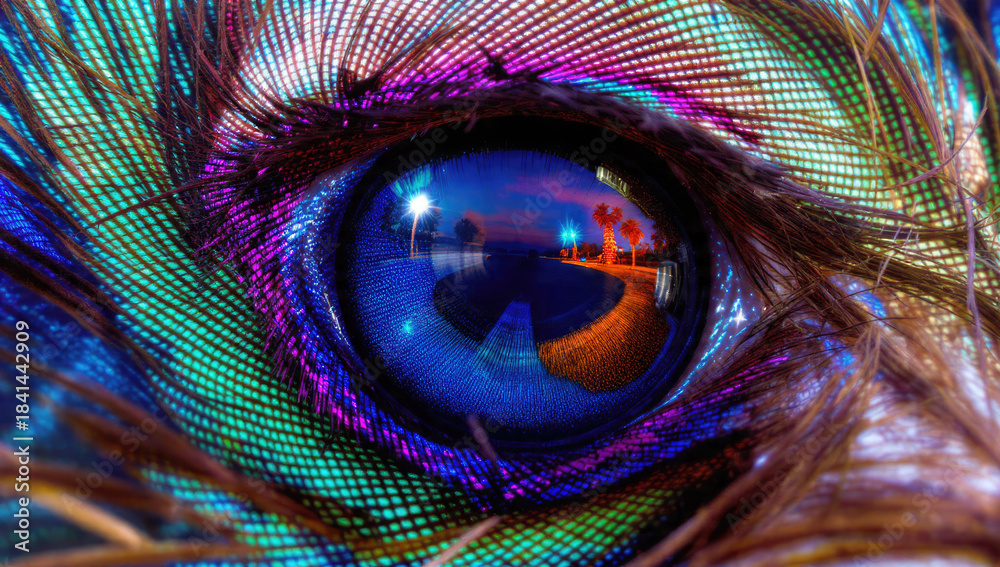 Naklejka premium Abstract Peacock Feather Eye