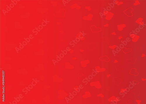 Valentines day background banner - abstract panorama background with red hearts - concept love