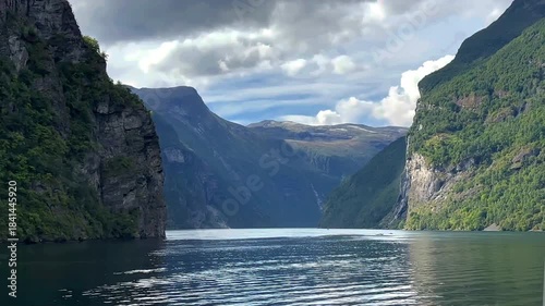 Gliding through the tranquility of the Geiranger Fjord in Norway