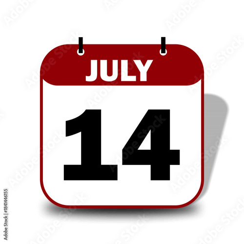 14 July Date Calendar