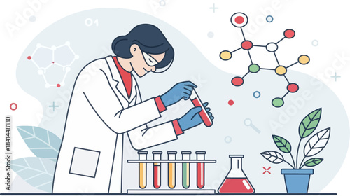 Biochemist Working With Molecular Samples Isolated