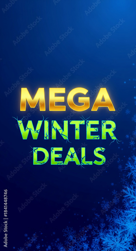 Fototapeta premium Digital art with golden and green fractured text 