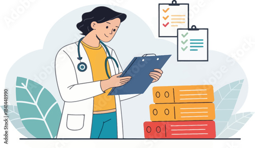 Clinical Researcher Reviewing Medical Data Icon