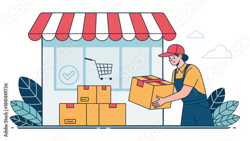 E-commerce Seller Packing Boxes for Shipping