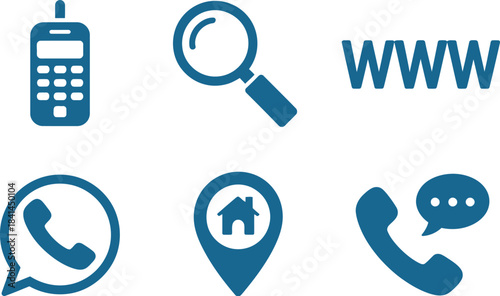 Contact us icons isolated on vector