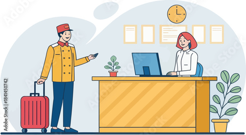 Hotel Manager Greeting Guests Icon