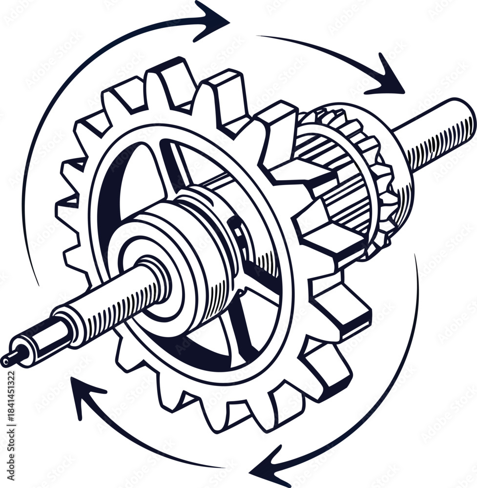 Fototapeta premium Gear mechanism schematic