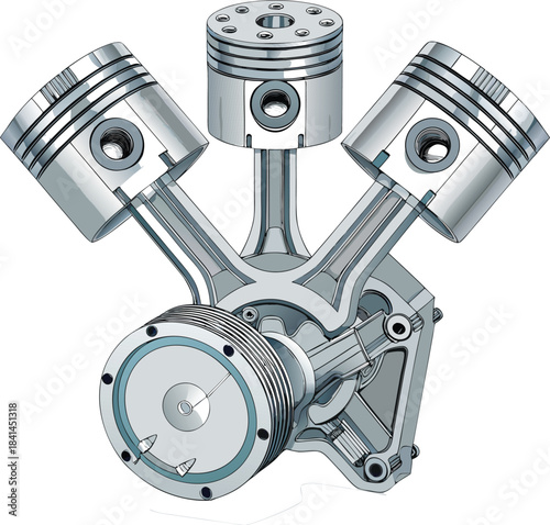 Vtwin engine pistons