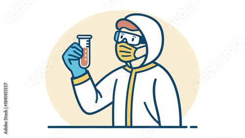 Lab Technician Holding Medical Test Sample Isolated