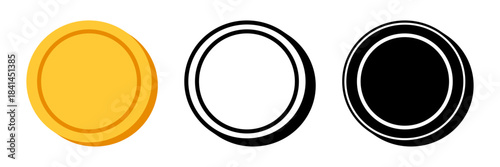 丸アイコンセット（カラー・ライン・黒塗り） /Set of Circular Icons – Color, Outline, Solid