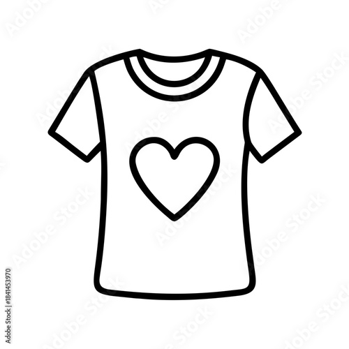 Volunteer t-shirt with heart icon transparent background