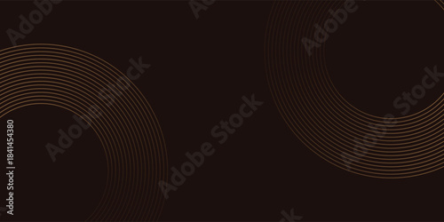 3D brown lines techno abstract background overlap layer on dark space with circles shapes effect decoration. Modern graphic design element stripes style concept for web banner, card, or brochure cover