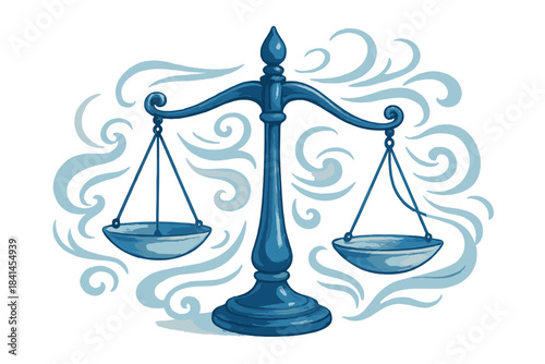 Blue scale with a white background