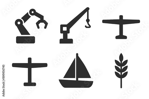 set of icons for washing machine