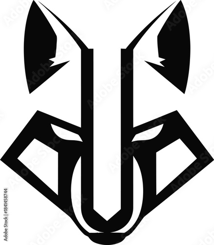 Fox Head Geometric Emblem Vector Illustration