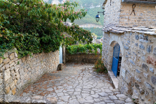 Fototapeta Naklejka Na Ścianę i Meble -  narrow street cobblestone alley in a southern french village