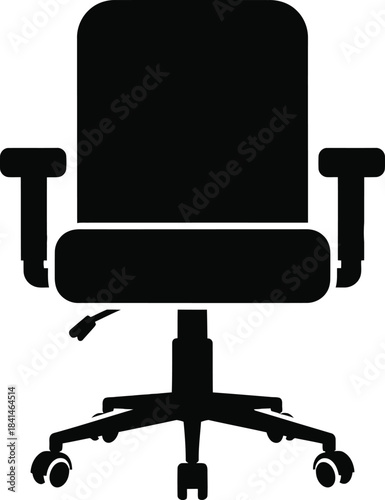 Office Chair Silhouette Vector Illustration