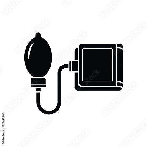 Black icon of blood pressure monitor