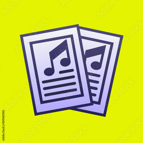 Two pages of sheet music with musical notes a symbol of melody