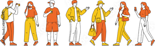 Aesthetic Collection of Flat Vector Market Stalls Featuring Flowers, Produce, Clothes, and Pink Tropical Theme Kiosks with Striped Awnings