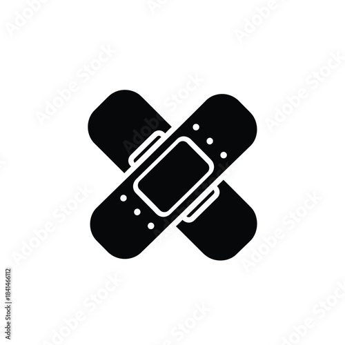 Black band aid icon