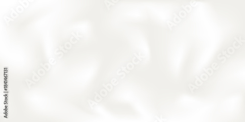 Soft, silky white fabric texture. Wavy effect on gradient cloud dancer banner. Trendy 2026 gradient background. Vector abstract mesh silver foil and metal mirror. Chrome surface