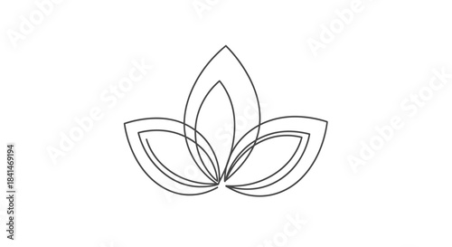 minimalist line art lotus flower design symbolizing peace nature and purity