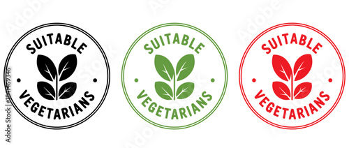  Suitable for Vegetarians badge,  Suitable for Vegetarians stamp,  Suitable for Vegetarians logo