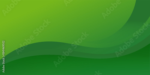 Abstract minimal background with green gradient. Dynamic wave banner background with soft green color