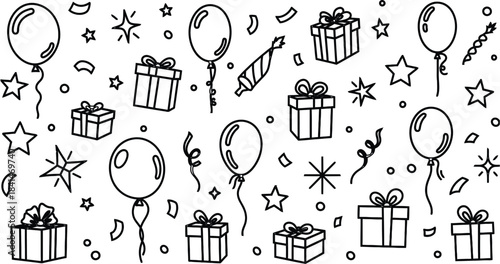 Assortment of Small Black and White Doodle Icons Representing Various Punctuation Marks and Symbols vector