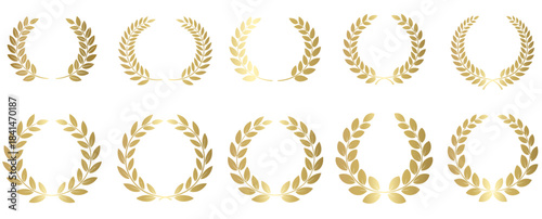 set of golden wheat, Wheat vector gold