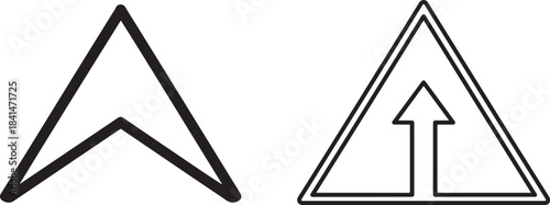 Printarrow, navigation, direction, up, forward, chevron, triangle, symbol, icon, graphic, design, pointer, sign, road sign, map, gps, location, movement, progress, wayfinding, vector, outline, bold, s
