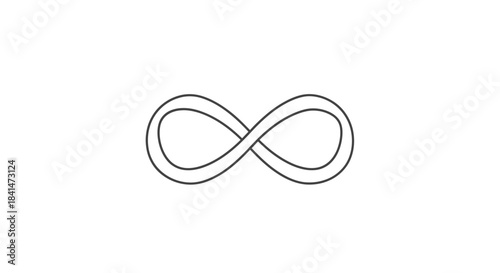 Simple Black Infinity Symbol on a White Background Minimalist Vector Graphic
