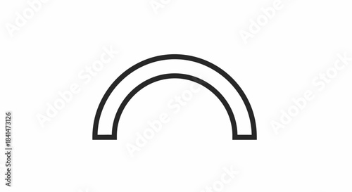 Abstract double archway symbol isolated on white background graphic design