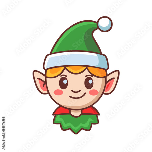 Christmas Elf Cartoon Character .Christmas Gnomes vector set. Christmas quotes. Cute elf isolated on white. vector icon
