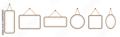 Vector illustration of hanging Photoframe set isolated on transparent background