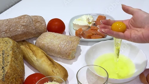 Seperate egg yoke from white by hand