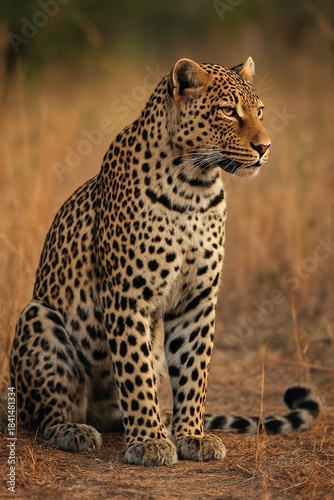 Leopard in Natural Habitat with Clear Focus and Detailed Fur Texture