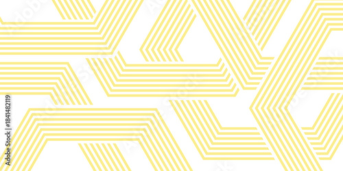 Abstract background with overlapping yellow hexagonal lines pattern. Simple and modern stacked lines background concept. Vector illustration eps 5