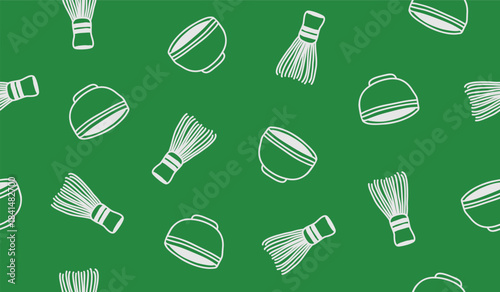 Cute matcha pattern background vector design