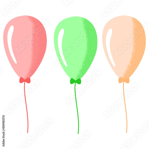 party balloons isolated on white