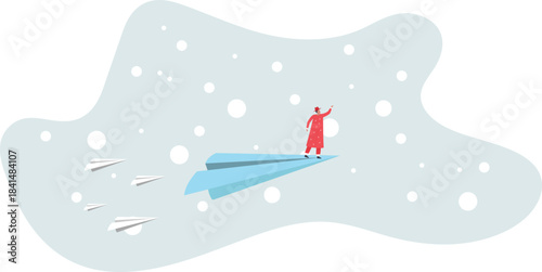 Leadership to guide team direction lead to success, determination or decision to motivate team, power to control or influence people concept.life and employment of people.