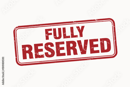 Fully reserved stamp isolated on white background